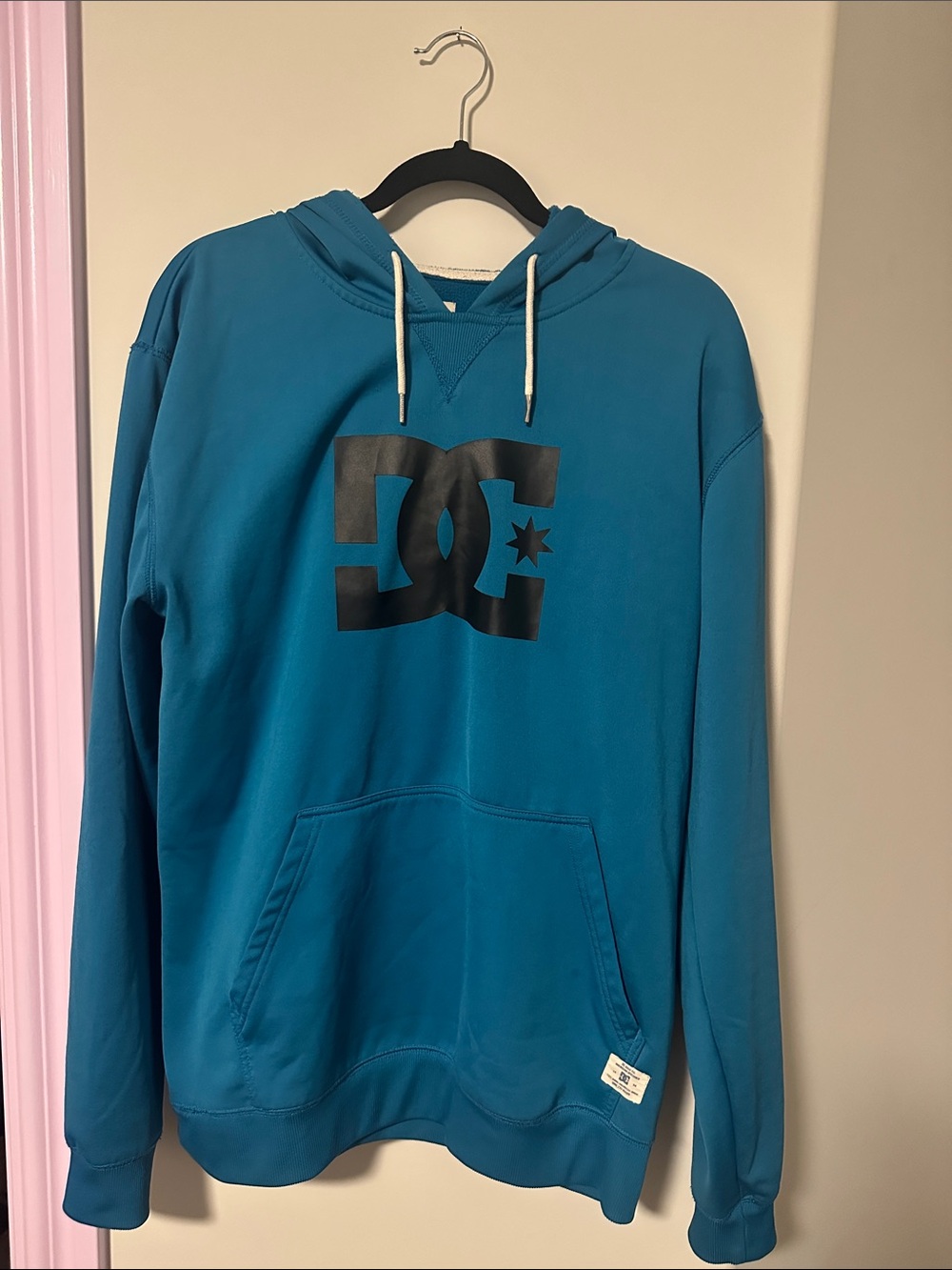 DC Men’s Teal Crewneck Hoodie with Black Logo